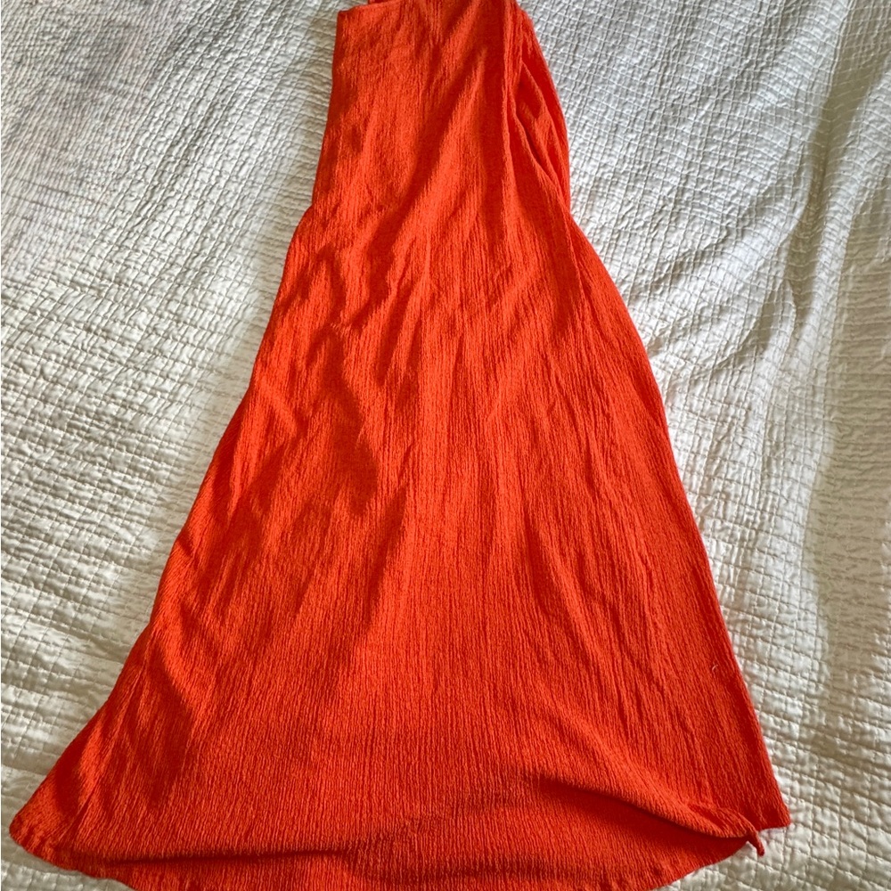 Free People FP Beach Coral Crinkle Maxi Wrap Dress – Size Small
